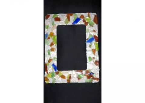 Lake Superior Beach Glass Picture Frame